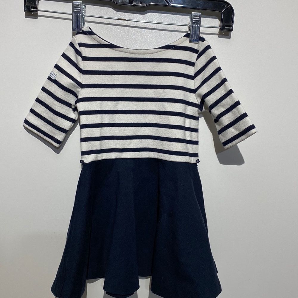 Polo‎ By Ralph Lauren Girls' Navy Blue White Stripe Fit & Flare Dress Size 2T